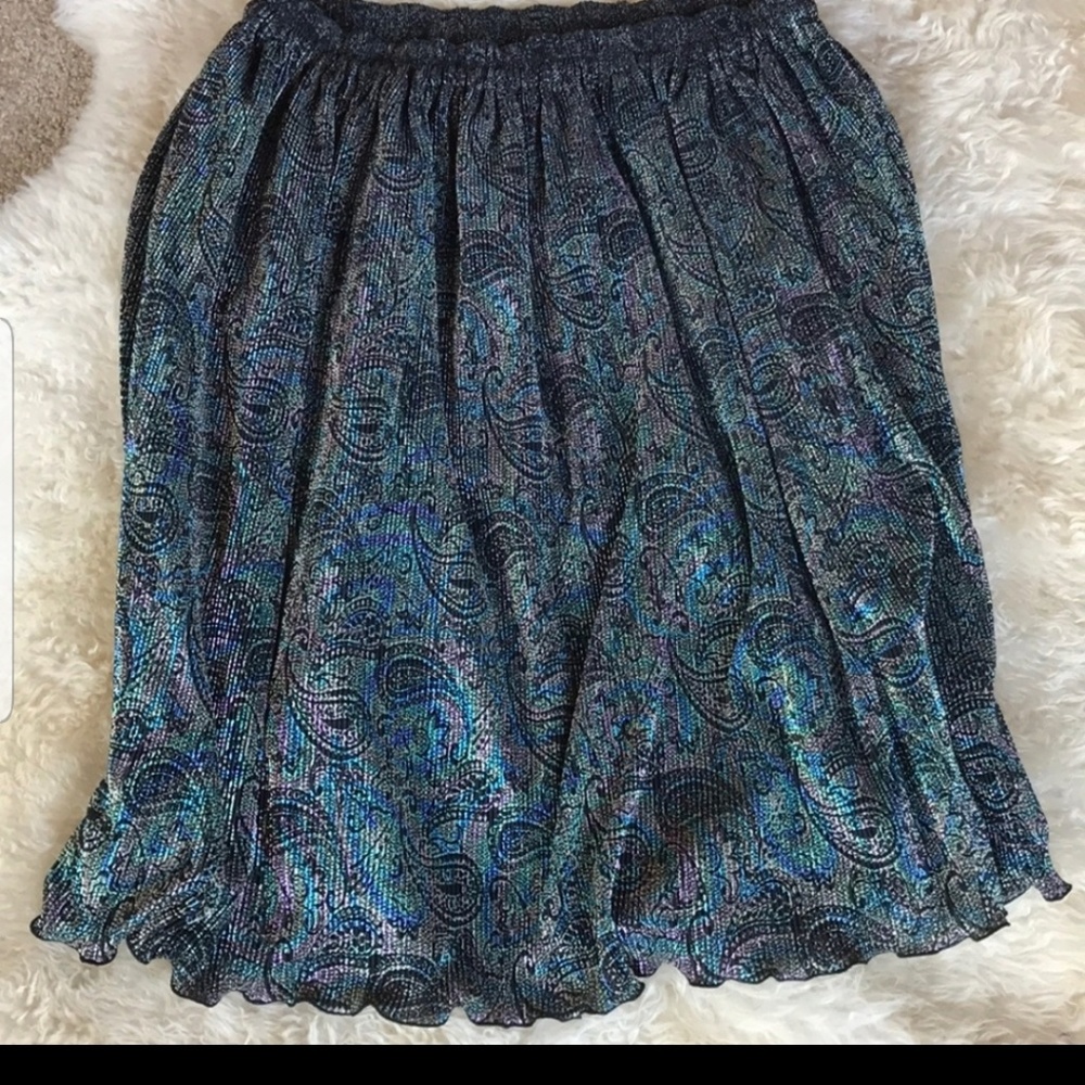 Boho Flowy Skirt Metallic Colors plus size 1-3X